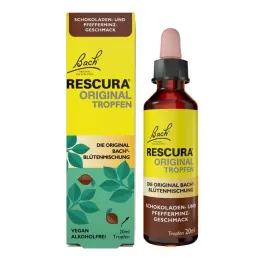 Flores de Bach Rescura originales gotas chocolate menta sin alcohol, 20 ml