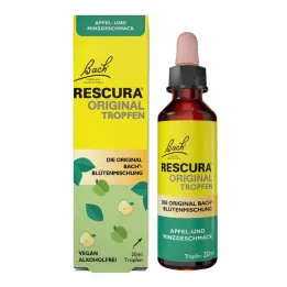 Flores de Bach Rescura originales gotas de manzana y menta sin alcohol, 20 ml