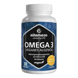 Cápsulas de dosis altas de aceite de algas veganas omega-3, 30 piezas