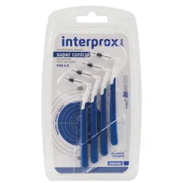 Interprox plus cepillo interdental super cónico azul, 4 piezas