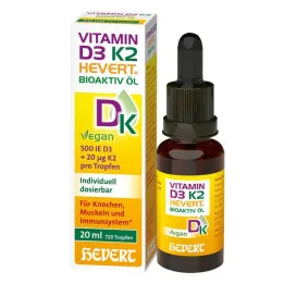 Aceite bioactivo de vitamina D3 K2 Hevert, 20 ml