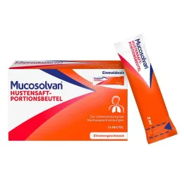 Bolsitas de porción de jarabe para la tos mucosolvan, 15x5 ml