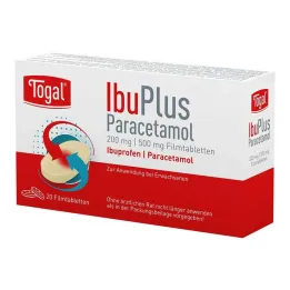 Togal Ibuplus Paracetamol 200 mg / 500 mg tabletas recubiertas de película, 20 PCS