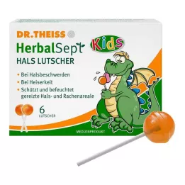 DR.THEISS HerbalSept Neck Lollipops Kids 6 piezas caramelos, 6 piezas