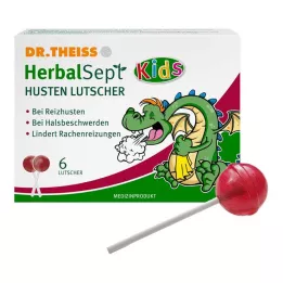 DR.THEISS Piruletas para la tos HerbalSept para niños, 6 piezas