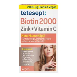 Tetesept Biotin 2000 tabletas recubiertas de película, 30 piezas