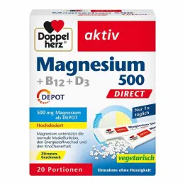 Doppelherz Magnesio 500 + B12 + D3 Depot Direct Pellets, 20 ST