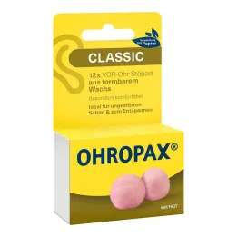 Cera Ohropax Classic delante de los tapones para los oídos, 12 piezas