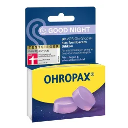 Ohropax Good Night tapones para los oídos de silicona, 8 piezas