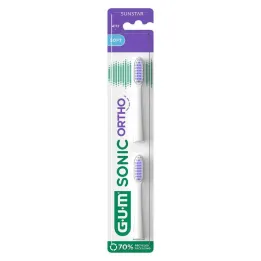 GUM Cabezales de cepillo de repuesto Sonic Ortho, 2 unidades