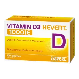 Vitamina D3 Hevert 1000 UI tabletas, 200 st