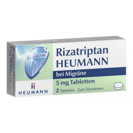 Rizatriptan Heumann para migrañas 5 mg tabletas, 2 piezas