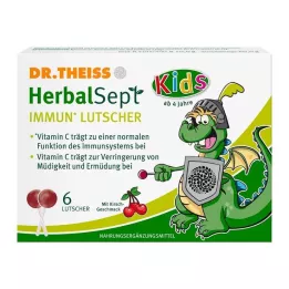 DR.THEISS HerbalSept Immun Lollipops Kids D NEM 6 piezas de caramelos, 6 piezas