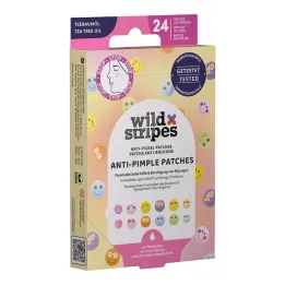 Parches antiespinillas de rayas salvajes Smile Stop, 24 piezas