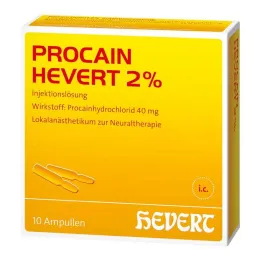 Procaína Hevert 2% solución para ampollas inyectables, 10x2 ml