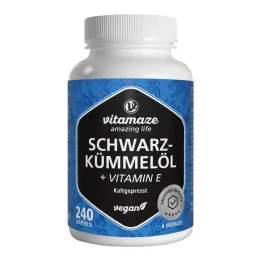 Cápsulas de aceite de comino negro + vitamina E, 240 piezas