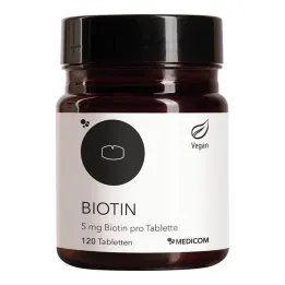 Biotina 5 mg de biotina por tableta, 120 piezas