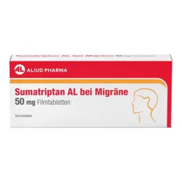 Sumatriptán AL para migrañas 50 mg comprimidos recubiertos con película, 2 piezas