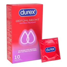 Condones extra húmedos Durex Real Feeling, 10 piezas
