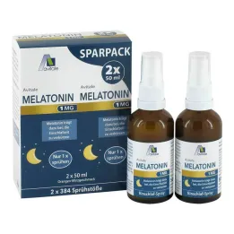 Melatonina 1 mg spray para dormir, 2x50 ml