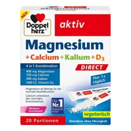 Doppelherz Magnesio + Calcio + Potasio + D3 Pellets directos, 20 ST
