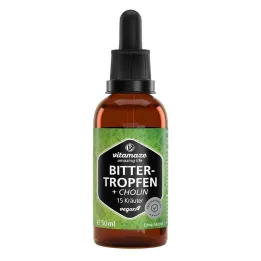 Gotas amargas 15 hierbas + colina sin alcohol, 50 ml