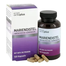 Activplus cardo mariano + alcachofa + cápsulas de diente de león, 120 piezas
