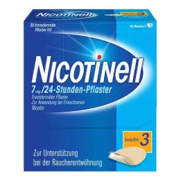 NICOTINELL Parches de nicotina de 7 mg / 24 horas, potencia de parche ligero (3), 30 unidades