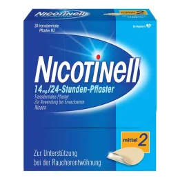 NICOTINELL Parches de nicotina de 14 mg/24 horas, potencia de parche media (2), 30 unidades
