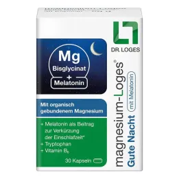 Loges de magnesio Buenas noches con cápsulas de melatonina, 30 piezas
