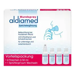 Spray bucal Aldiamed para suplementos de saliva, 4x50 ml
