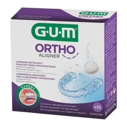 GUM Pastillas de limpieza Ortho Aligner, 32 piezas